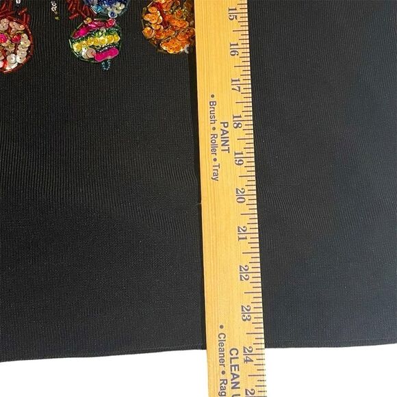 Lucia Burns Vintage Top Black w/ Christmas Tree w/Sequins Beads Women’s Size XL - Picture 7 of 7